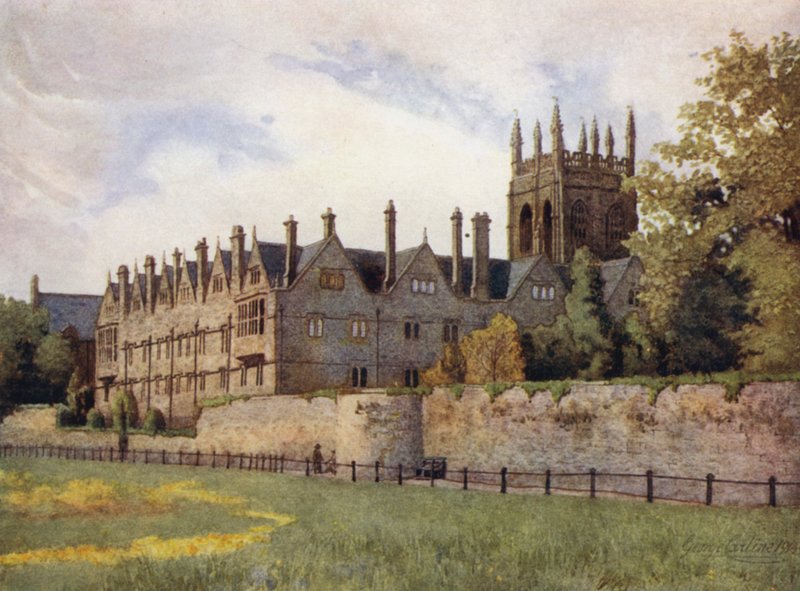 Oxford: Merton College z Fields autorstwa George Carline