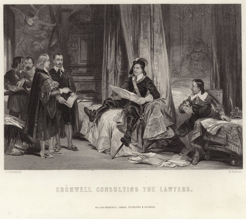 Cromwell konsultuje się z prawnikami autorstwa George Cattermole