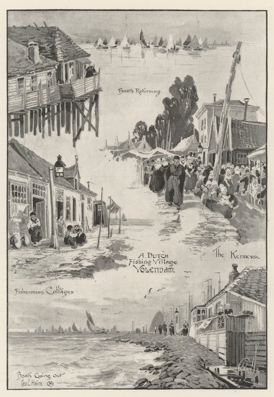 Holenderska wioska rybacka Volendam autorstwa George Charles Haite