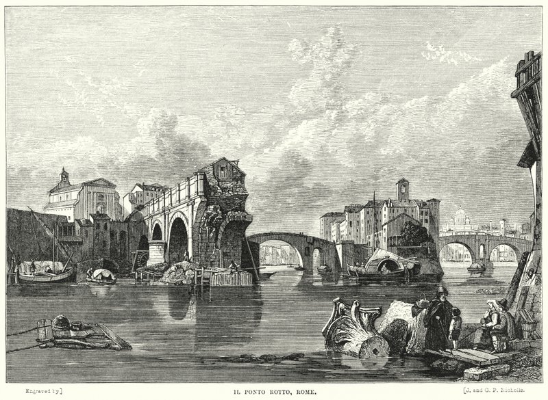 Il Ponto Rotto, Rzym autorstwa George Clarkson after Stanfield