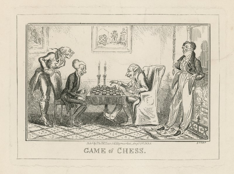 Gra w szachy autorstwa George Cruikshank