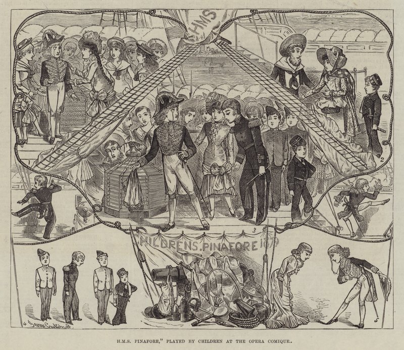 HMS Pinafore, grany przez dzieci w Opera Comique autorstwa George Cruikshank