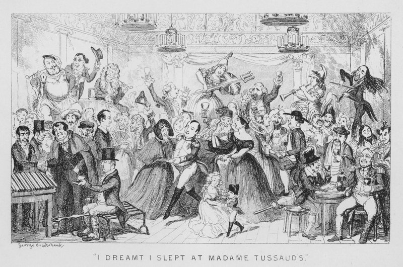 Śniło mi się, że spałem u Madame Tussaud (rycina) autorstwa George Cruikshank