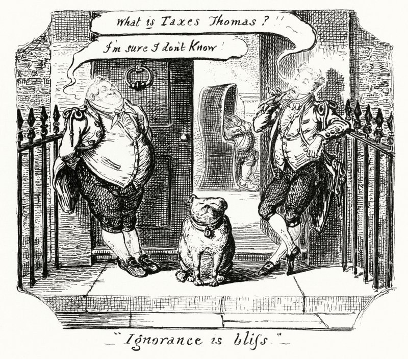 Ignorancja to błogość (rycina) autorstwa George Cruikshank