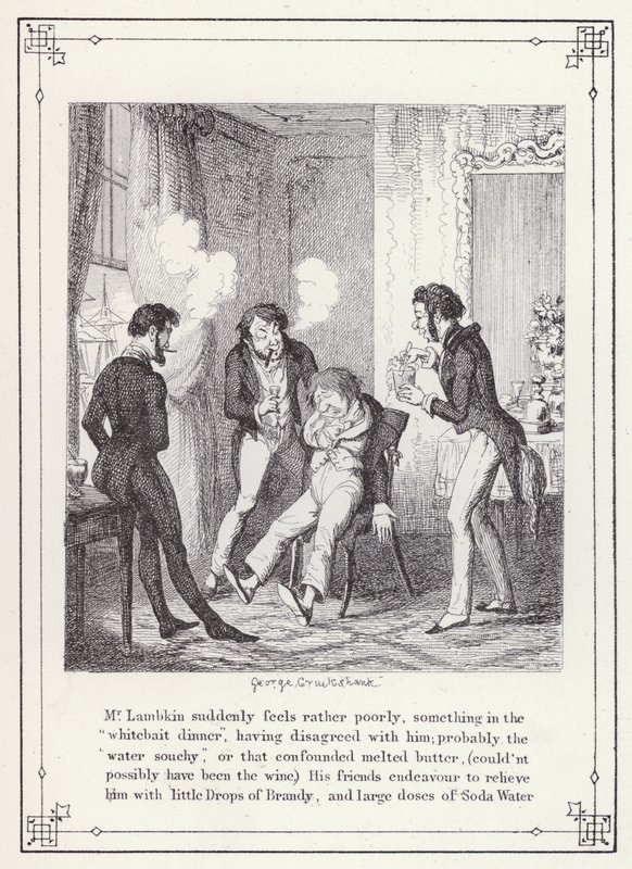 Ilustracja do książki Własna licencjata, czyli postępy pana Lambkina (Gent) (rycina) autorstwa George Cruikshank