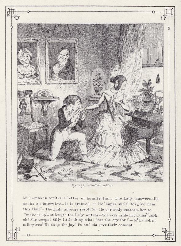 Ilustracja do książki Własna licencjata, czyli postępy pana Lambkina (Gent) (rycina) autorstwa George Cruikshank