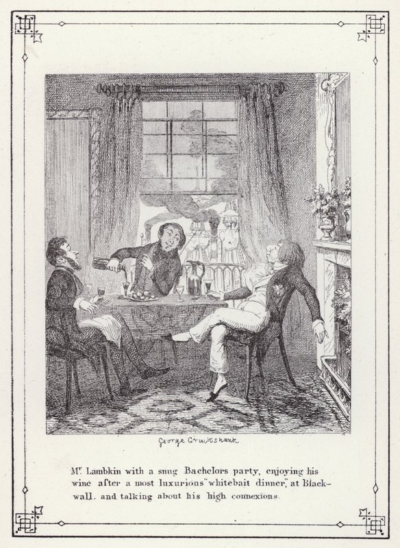 Ilustracja do książki Własna licencjata, czyli postępy pana Lambkina (Gent) (rycina) autorstwa George Cruikshank