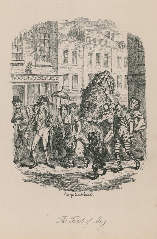 Scena z życia w Londynie: pierwszy maja autorstwa George Cruikshank