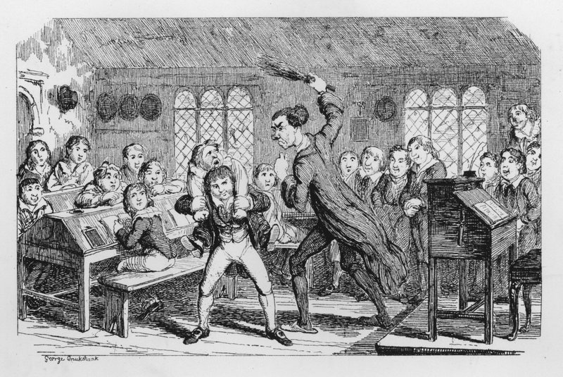 Szkolna chłosta autorstwa George Cruikshank