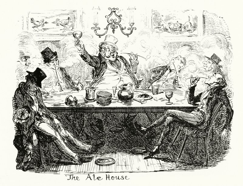 Dom Ale (grawerowanie) autorstwa George Cruikshank