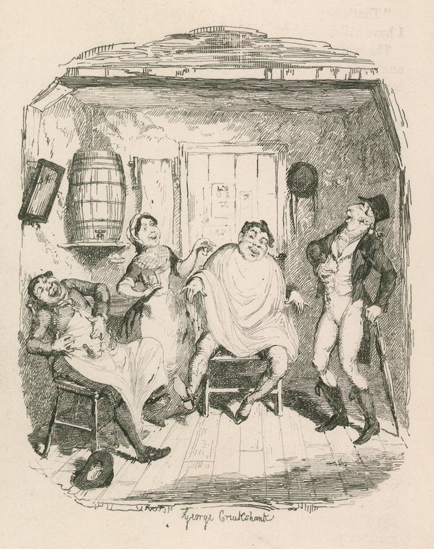 Salon fryzjerski autorstwa George Cruikshank