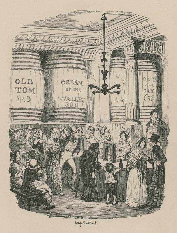 The Gin Shop autorstwa George Cruikshank