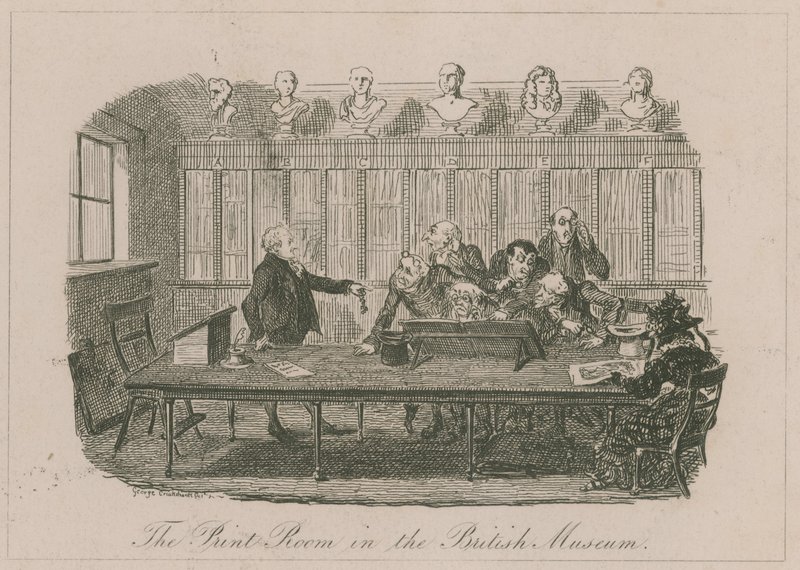 Gabinet Rycin w Muzeum Brytyjskim autorstwa George Cruikshank