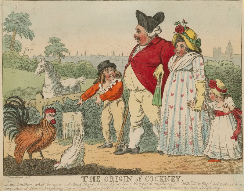 Pochodzenie słowa cockney autorstwa George Cruikshank