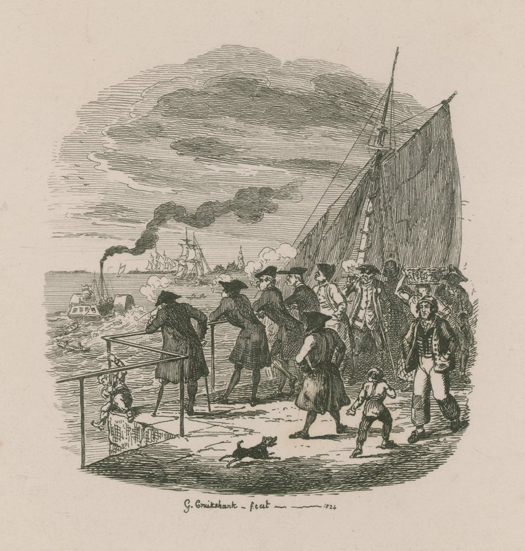 Promenada, szpital Greenwich autorstwa George Cruikshank