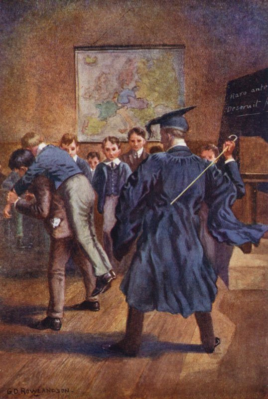 Kilka ostrych cięć to wszystko, co dał im pan Rose (kolorowa litografia) autorstwa George Derville (after) Rowlandson