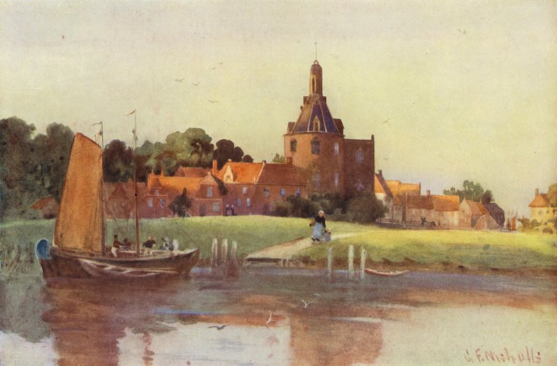 Widok w mieście Enkhuizen autorstwa George Franck Nicholls