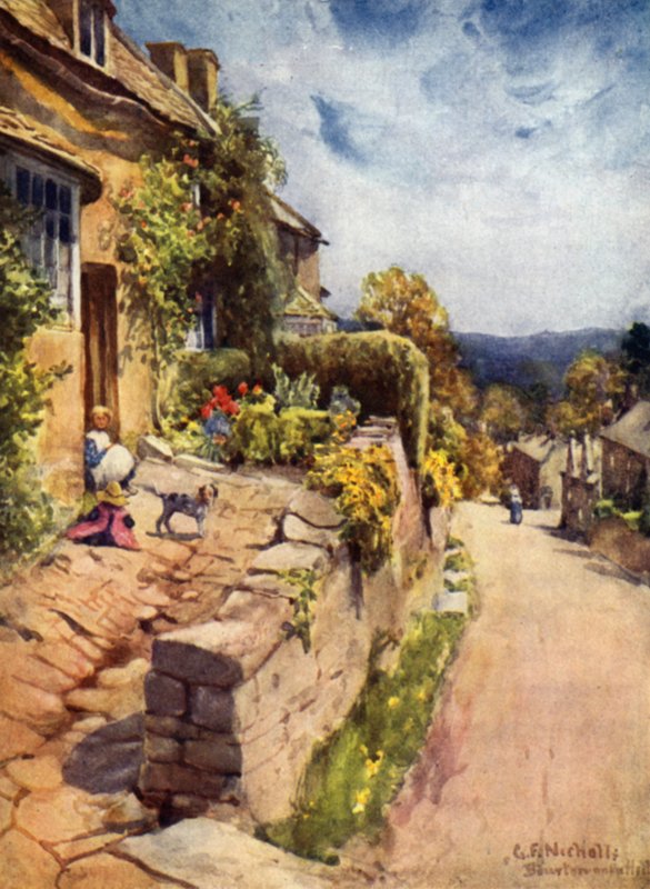 Bourton na wzgórzu autorstwa George Franck Nicholls