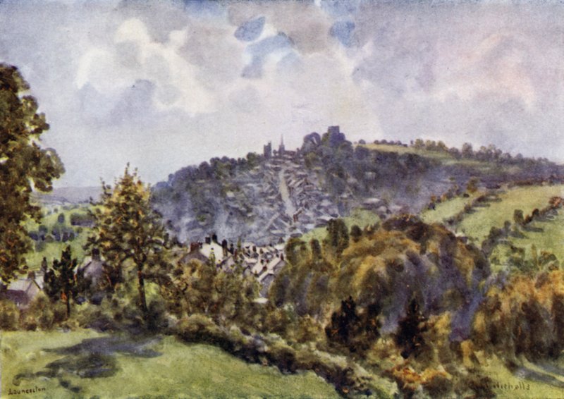 Launceston, jesienny poranek (kolor lito) autorstwa George Franck Nicholls