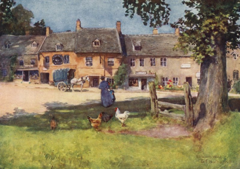 Old Stocks, Stow on the Wold autorstwa George Franck Nicholls