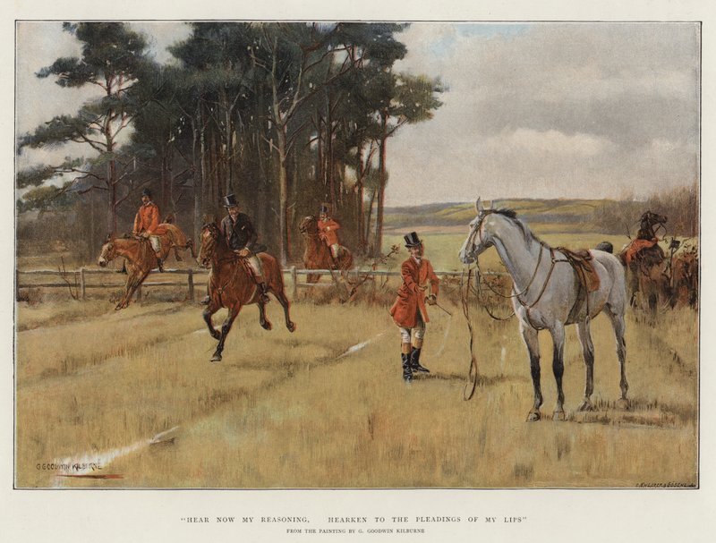 Usłysz teraz moje rozumowanie, słuchaj błagań moich ust autorstwa George Goodwin Kilburne