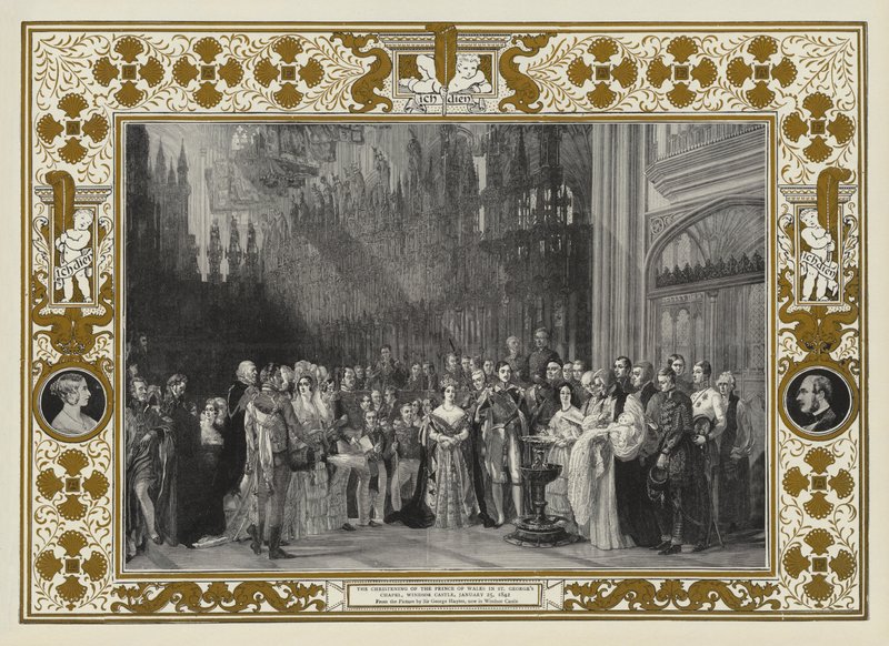 Chrzest księcia Walii w kaplicy św. Jerzego, zamek Windsor, 25 stycznia 1842 r. autorstwa George Hayter