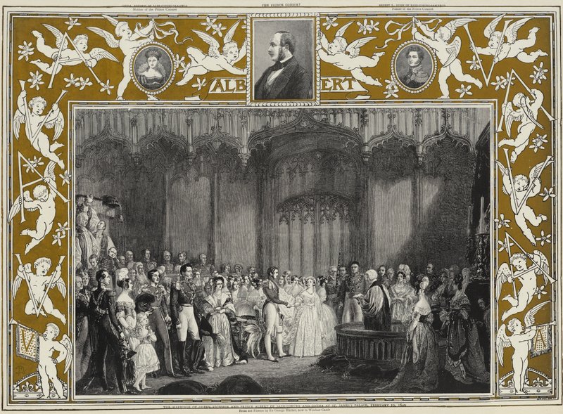 Ślub królowej Wiktorii i księcia Alberta Sachsen-Coburg i Gotha w Pałacu św Jakuba, 10 lutego 1840 autorstwa George Hayter