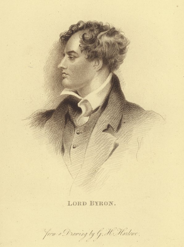 Portret Lorda Byrona (rycina) autorstwa George Henry (after) Harlow