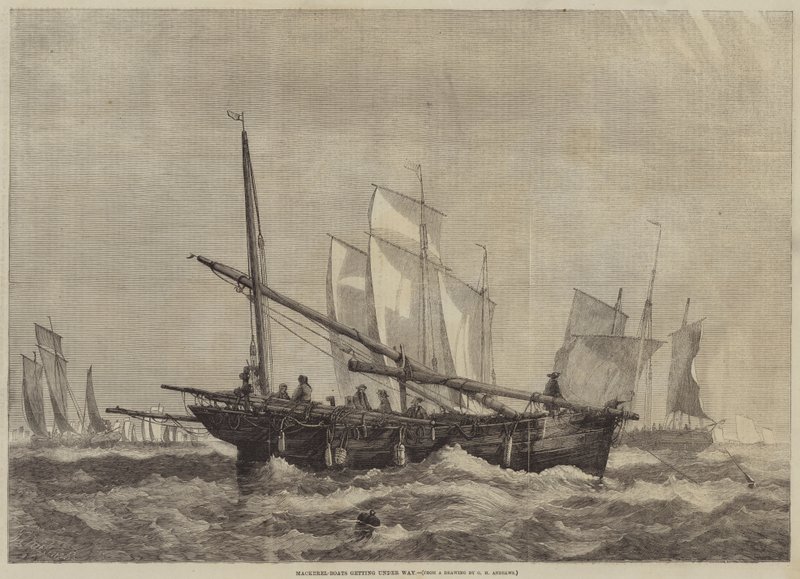 Makrele-Łodzie ruszają w drogę autorstwa George Henry Andrews