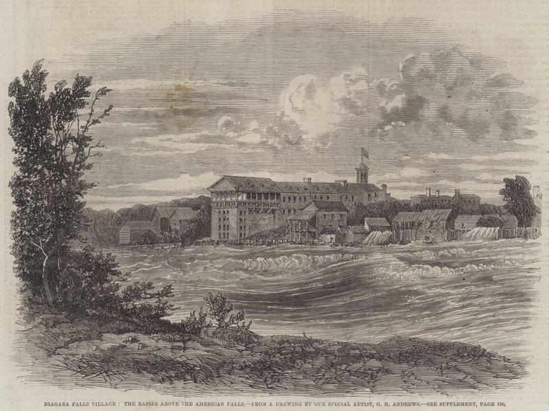 Wioska Niagara Falls, Rapids nad amerykańskim wodospadem autorstwa George Henry Andrews