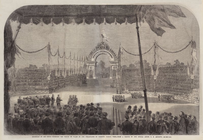 Przyjęcie Jego Królewskiej Wysokości Księcia Walii przez mieszkańców Toronto, Kanada Zachodnia autorstwa George Henry Andrews