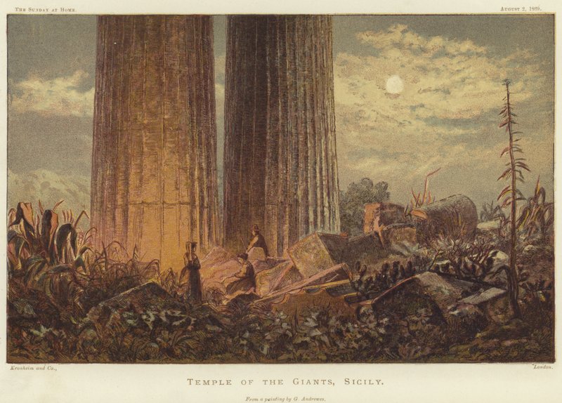 Świątynia Gigantów na Sycylii autorstwa George Henry Andrews