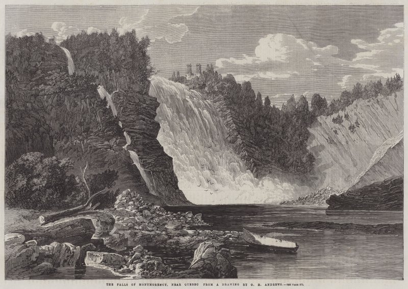 Wodospady Montmorency, niedaleko Quebecu autorstwa George Henry Andrews