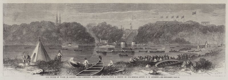 Książę Walii w Kanadzie, Lumberers Regatta, Ottawa autorstwa George Henry Andrews