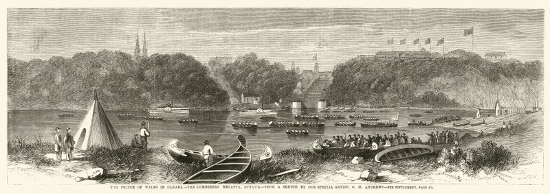 Książę Walii w Kanadzie, Lumberers Regatta, Ottawa autorstwa George Henry Andrews