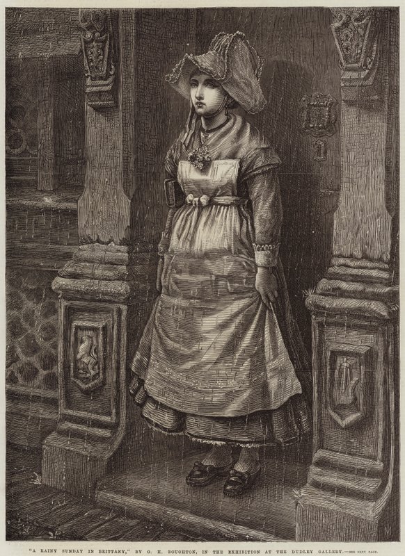 Deszczowa niedziela w Bretanii autorstwa George Henry Boughton