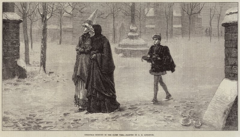 Świąteczny poranek w dawnych czasach autorstwa George Henry Boughton
