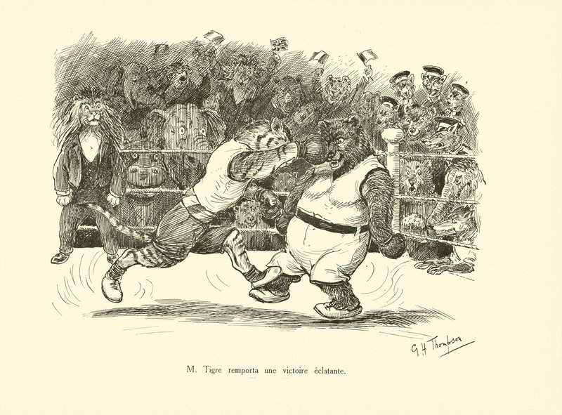 M Tigre odniosło zdecydowane zwycięstwo (litho) autorstwa George Henry Thompson
