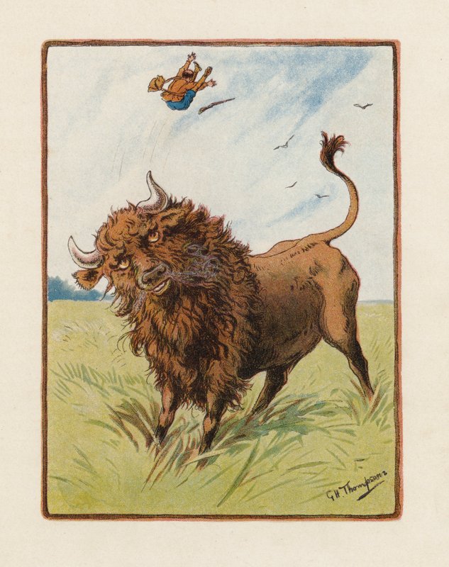 Żubr (kolorowa litografia) autorstwa George Henry Thompson