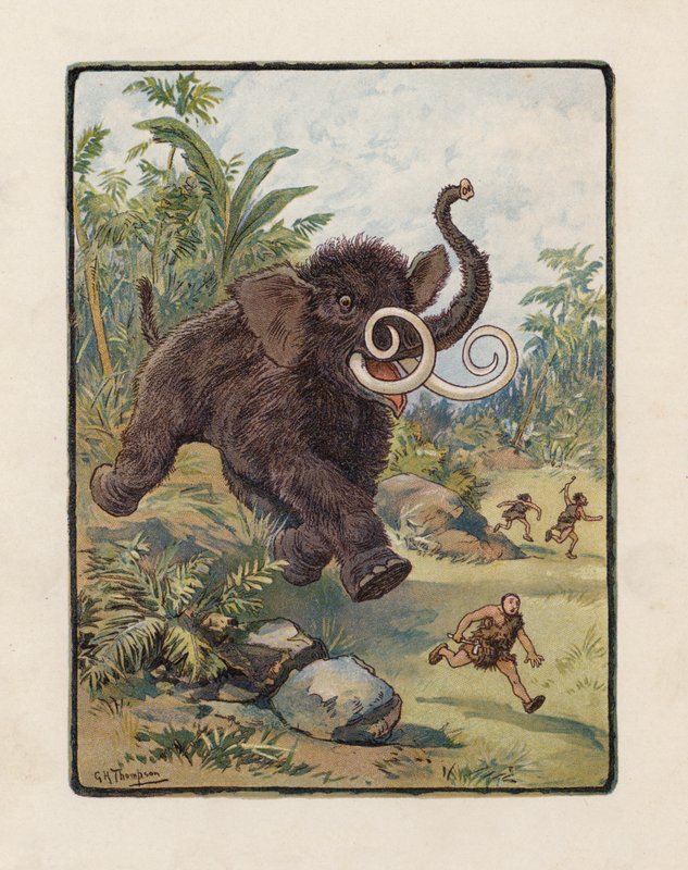 Mamut (kolorowa litografia) autorstwa George Henry Thompson