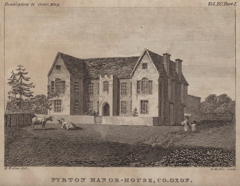 Pyrton Manor House, Oxfordshire (grawerowanie) autorstwa George Hollis