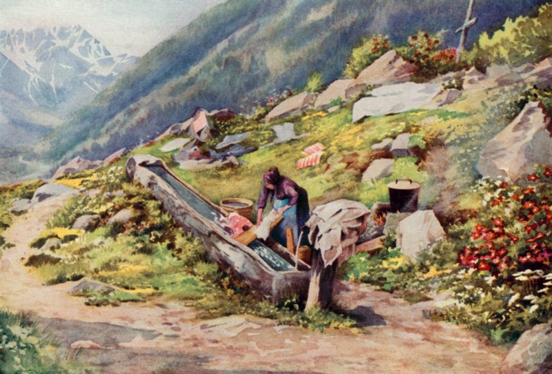 W dolinie Chamonix (kolor lito) autorstwa George Jackson Flemwell