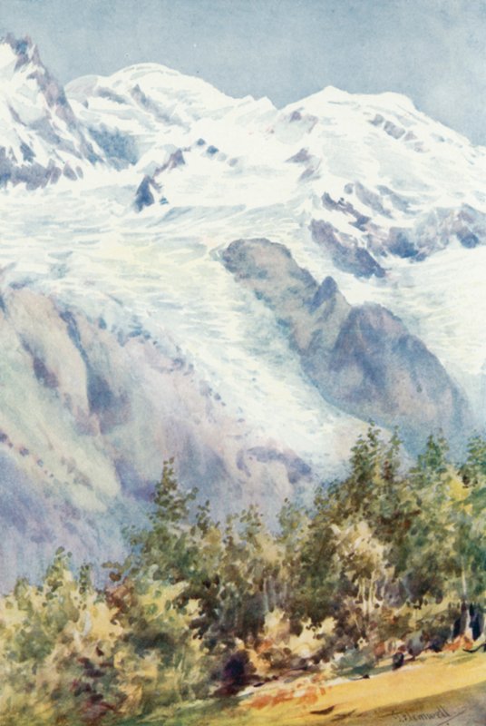Mont Blanc z Ruskin Stone (kolor lito) autorstwa George Jackson Flemwell