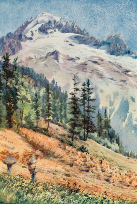 Aiguille Verte i Aiguille Du Dru, jesień autorstwa George Jackson Flemwell