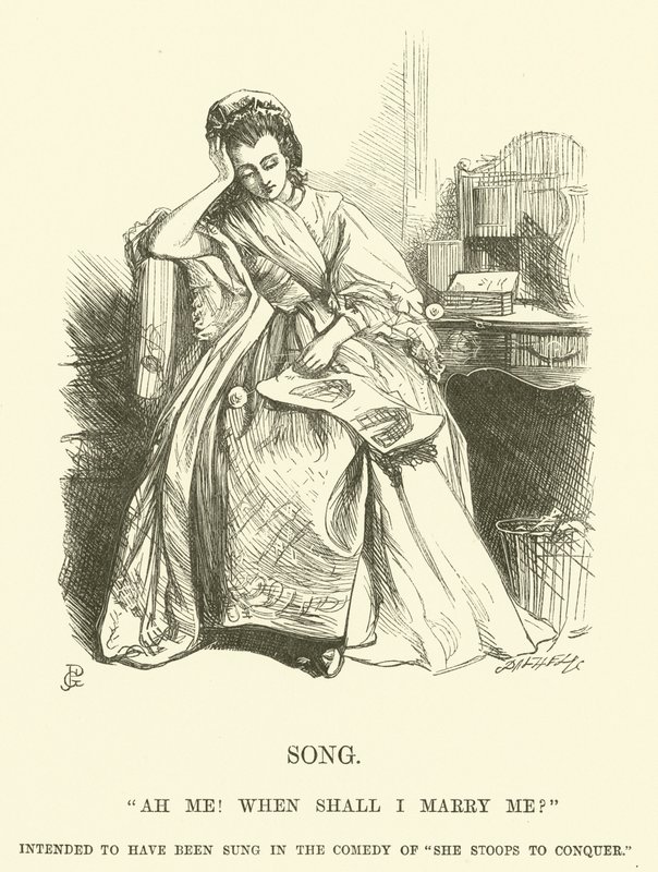 Ilustracja do Ah Me! Kiedy mam się ze mną ożenić? (rytownictwo) autorstwa George John Pinwell