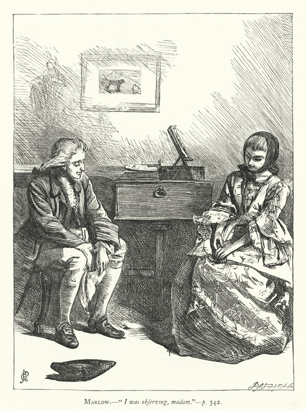 Ilustracja do She Stoops To Conquer (rycina) autorstwa George John Pinwell