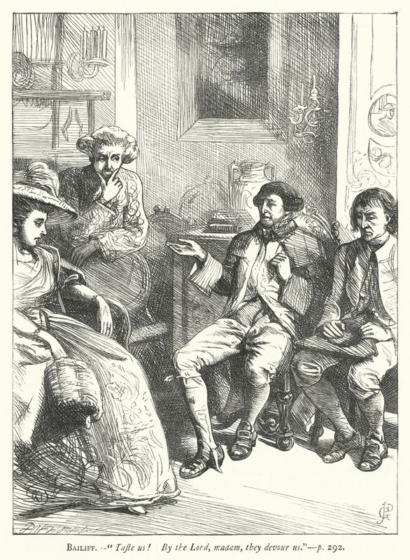 Ilustracja do Człowieka dobrodusznego (rycina) autorstwa George John Pinwell