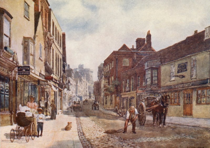 Peascod Street (kolorowa litografia) autorstwa George Moore Henton
