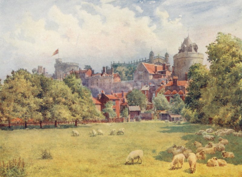 Zamek z pól (kolorowa litografia) autorstwa George Moore Henton
