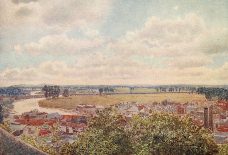 Widok na zachód z północnego tarasu (kolorowa litografia) autorstwa George Moore Henton